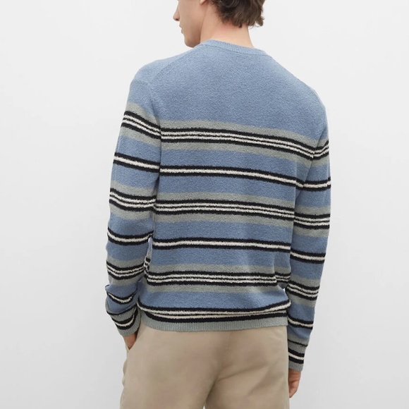 Striped Bouclé Crewneck Sweater - Brand New - NEVER WORN - Blue Multi - Picture 2 of 4